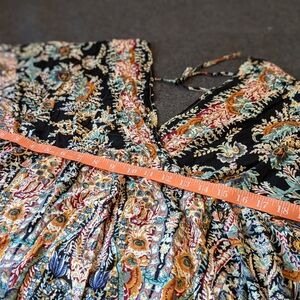 Floral V-Neck Dress Boho Daughter Of India Style Beach Summer Sexy Rayon Viscose